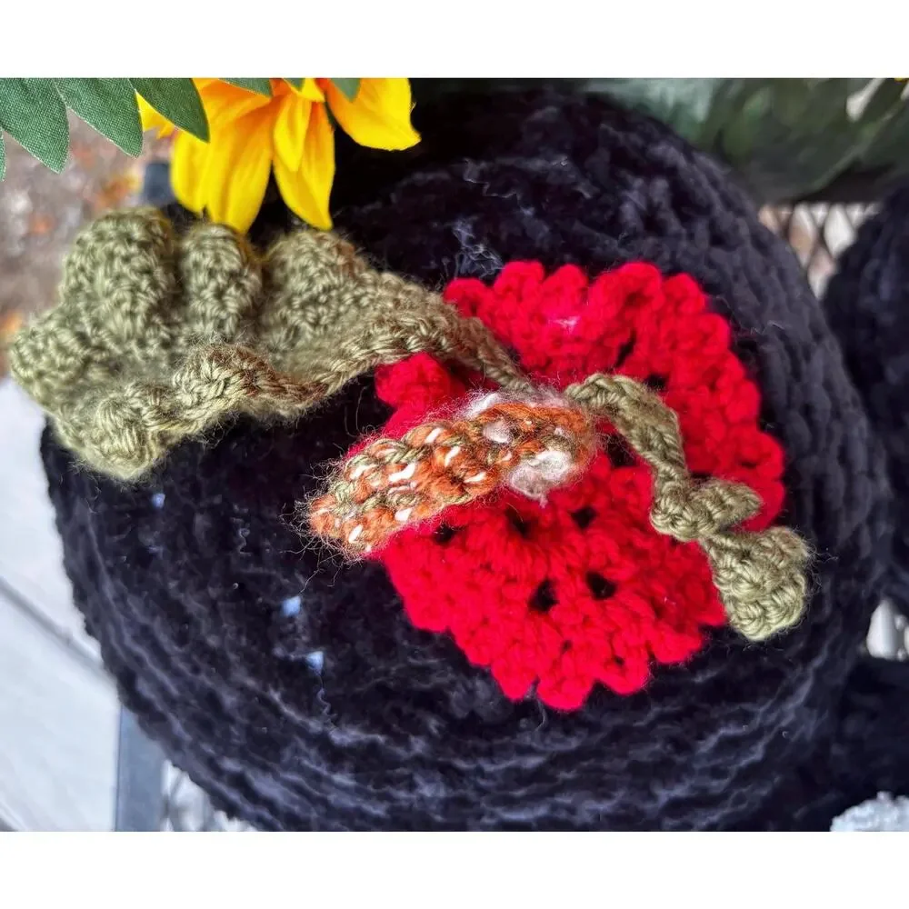 Handmade Velvet Pumpkin Pillow Set, Black Pumpkin Plushies, Autumn Throw Pillows
